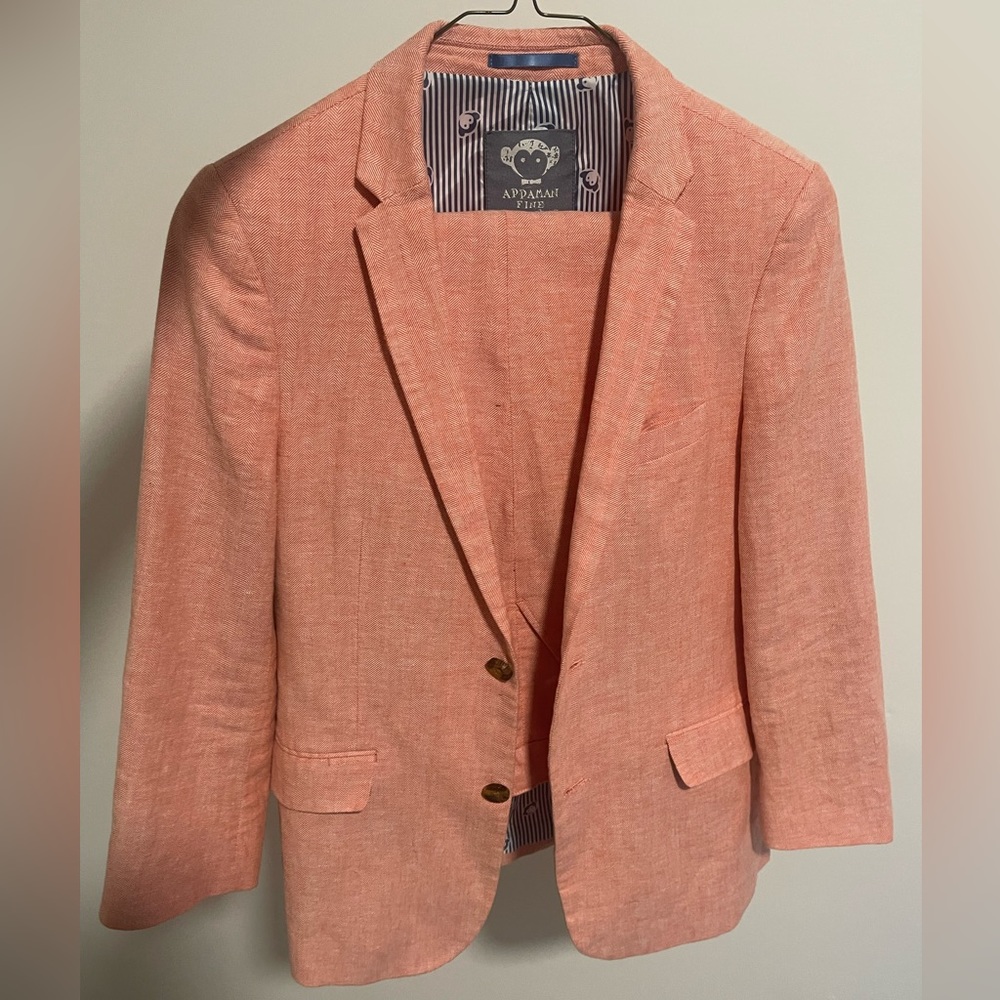 APPAMAN MOD SUIT, FIRECRACKER COLOR, BOYS SIZE 14